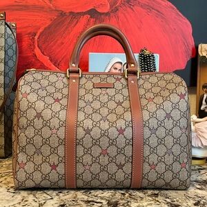 Gorgeous GUCCI Boston Brown Star GG Canvas Tote!